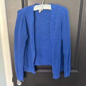 Cat & Jack size large 10/12 blue open cardigan sweater